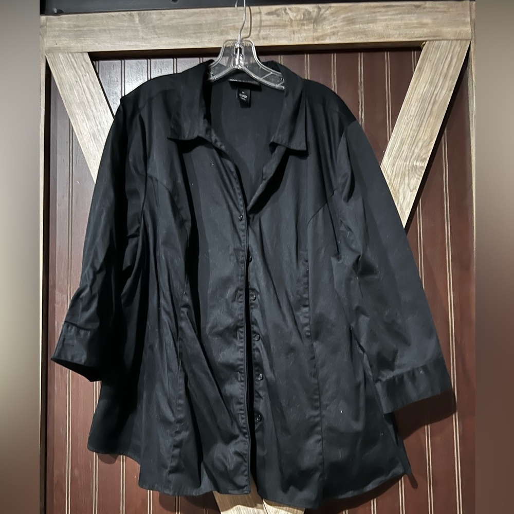 Lane Bryant Classic Black Top Cotton Blend